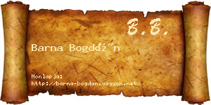 Barna Bogdán névjegykártya